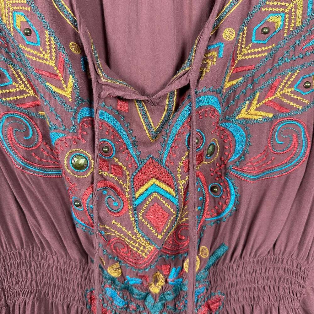 Flying Tomato Boho Embroidered Tunic Top with Tassels - Picture 2 of 5